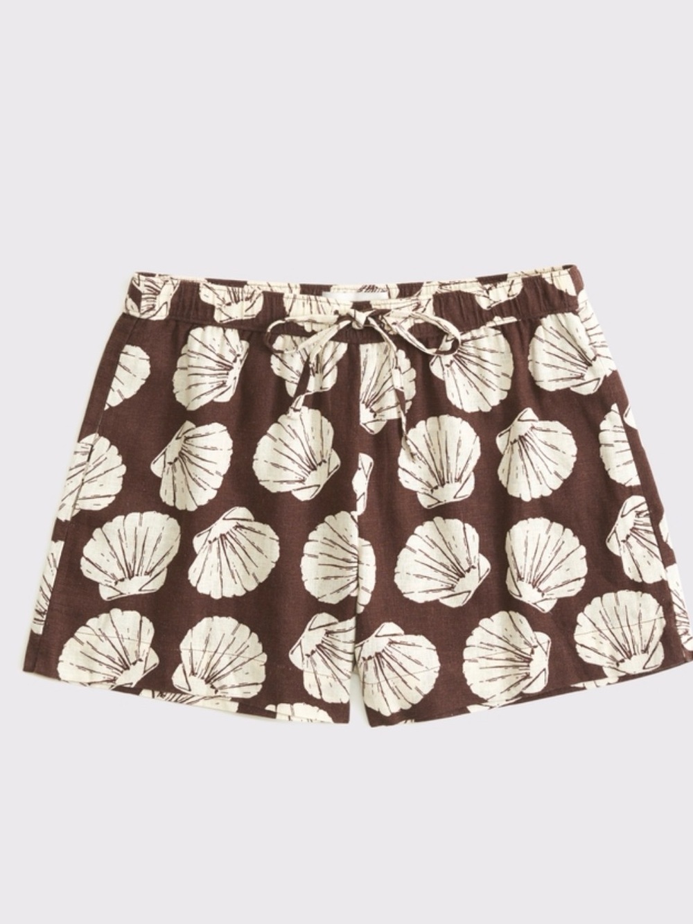 Abercrombie Mid Rise Linen Blend Pull On Shorts